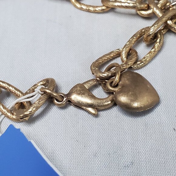 Simply Vera Vera Wang Gold-Tone Heart Charm Bracelet - Picture 5 of 5
